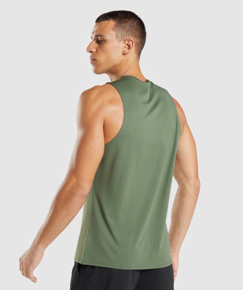 Men's Gymshark Arrival Tanks Olive | NZ 1PDWLF